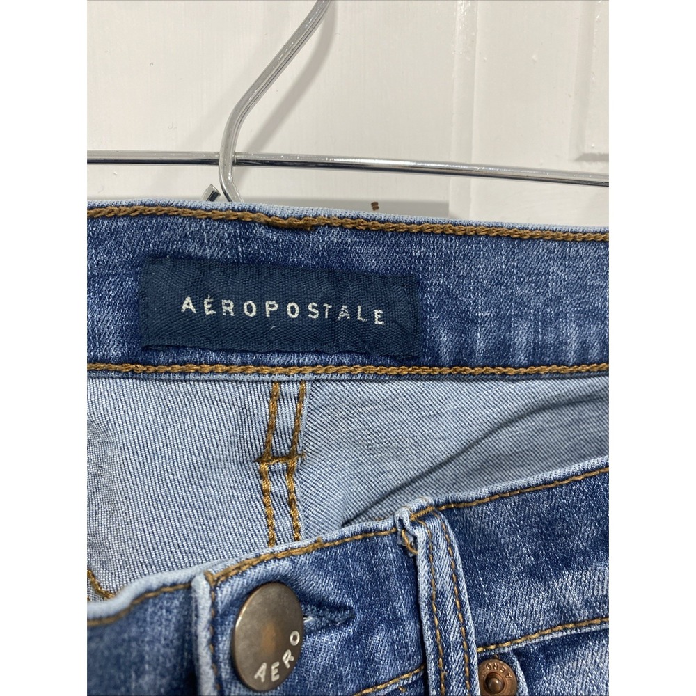 Aeropostale Jeans Women's Distressed Skinny Medium Wash Size 4 - Picture 4 of 5